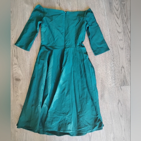 Grace Karin Off Shoulder Fit & Flare Teal Green Midi Dress – Women’s M - Picture 7 of 9